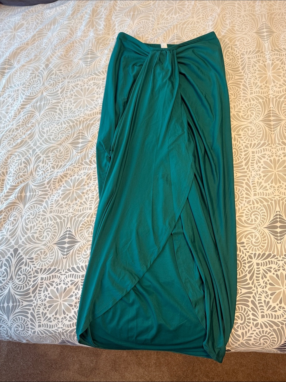 Women's Teal Wrap Maxi Skirt